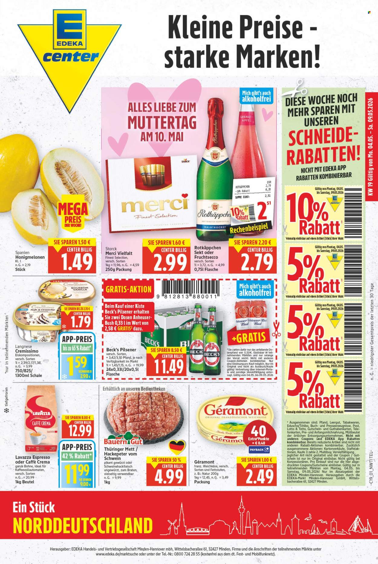 E center Prospekte  - 4.05.2026 - 9.05.2026. Seite 1