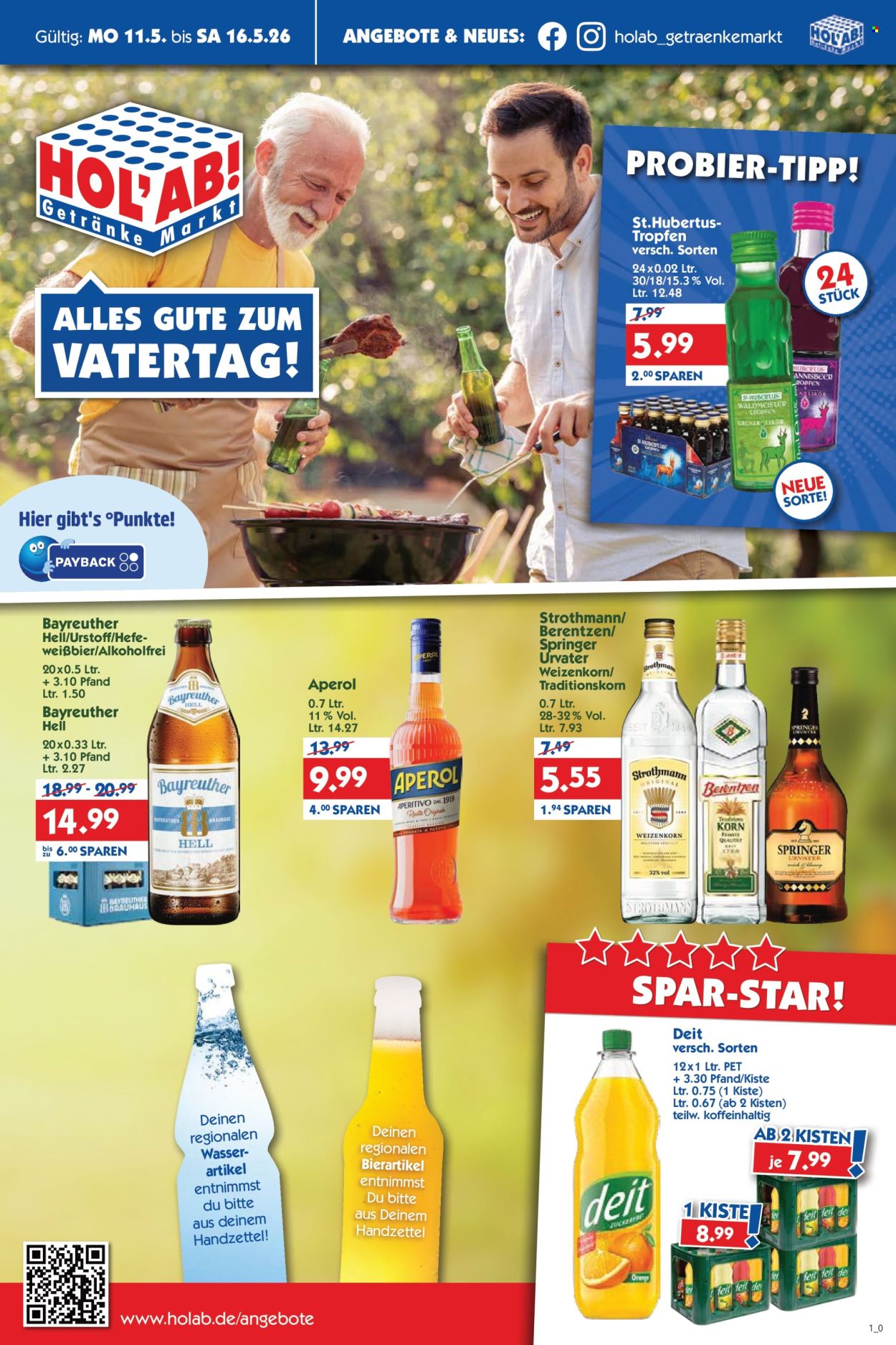 Hol'ab! Getränkemarkt Prospekte  - 11.05.2026 - 16.05.2026. Seite 1