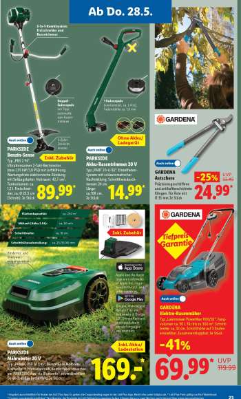 thumbnail - Parkside Akku-Rasentrimmer, 20 V