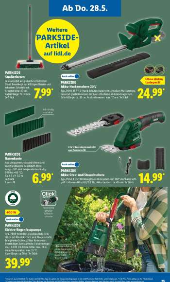 thumbnail - PARKSIDE Akku-Heckenschere 20 V