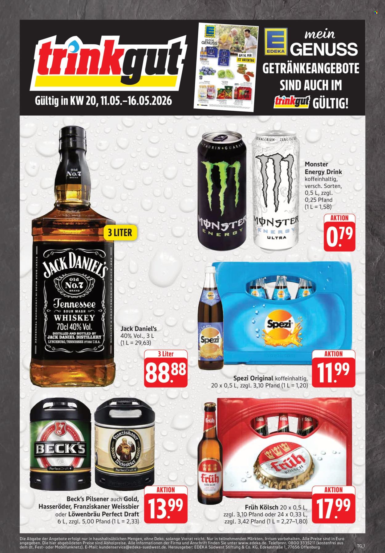 Edeka Getränkemarkt Prospekte  - 11.05.2026 - 16.05.2026. Seite 1