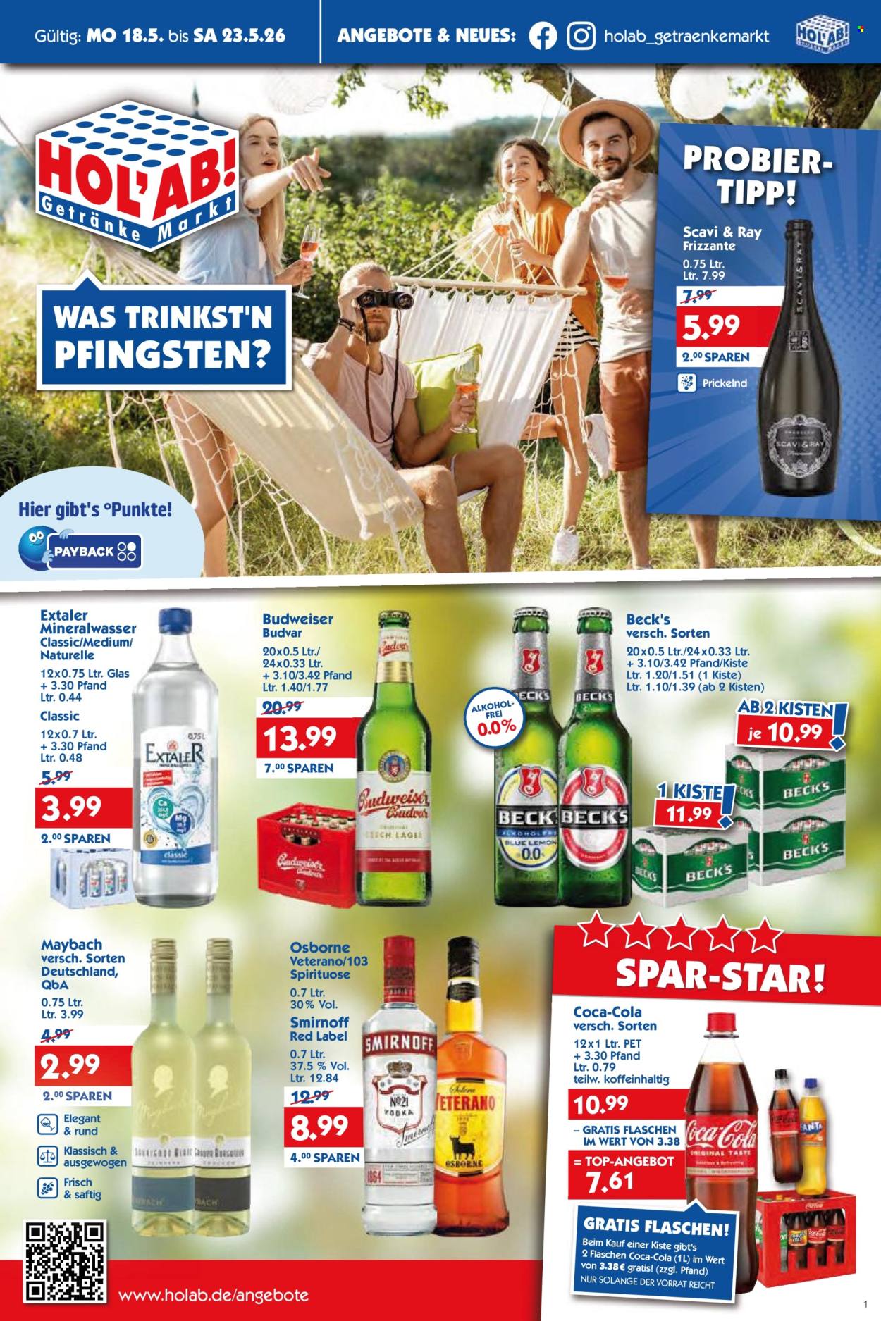 Hol'ab! Getränkemarkt Prospekte  - 18.05.2026 - 23.05.2026. Seite 1