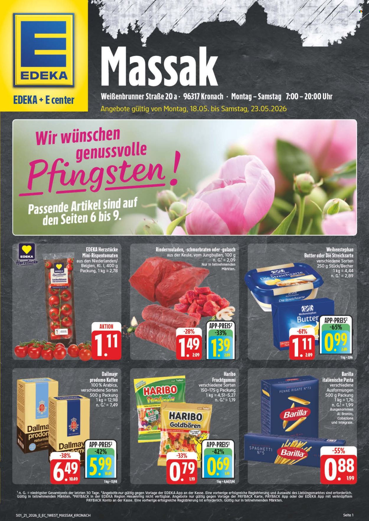 E center Prospekte  - 18.05.2026 - 23.05.2026. Seite 1