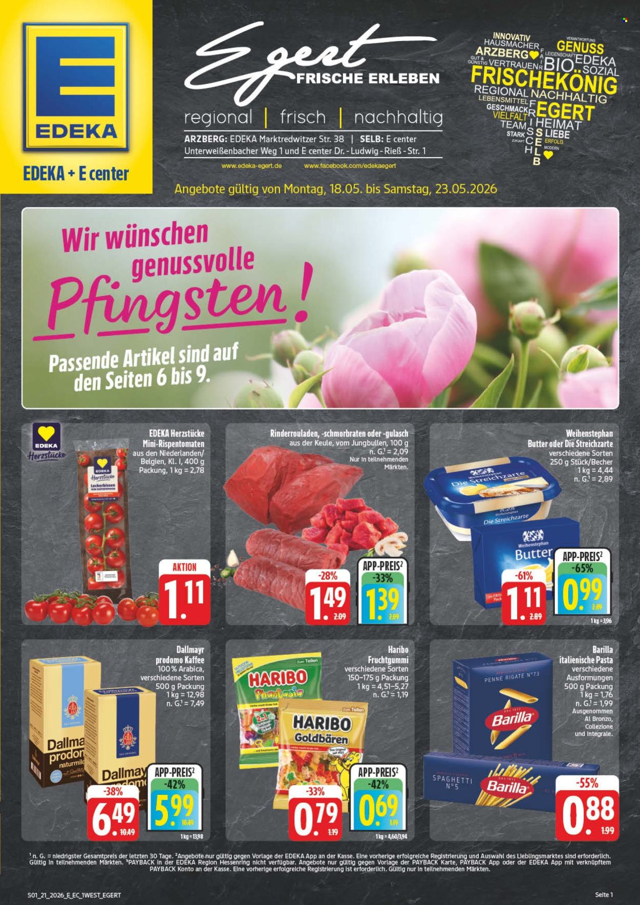 E center Prospekte  - 18.05.2026 - 23.05.2026. Seite 1