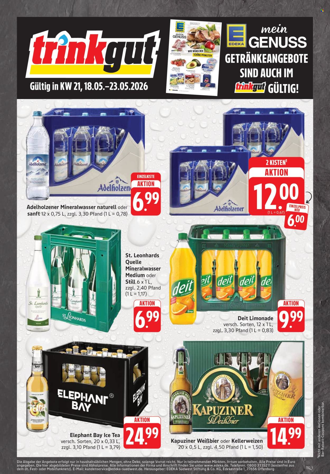 Edeka Getränkemarkt Prospekte  - 18.05.2026 - 23.05.2026. Seite 1