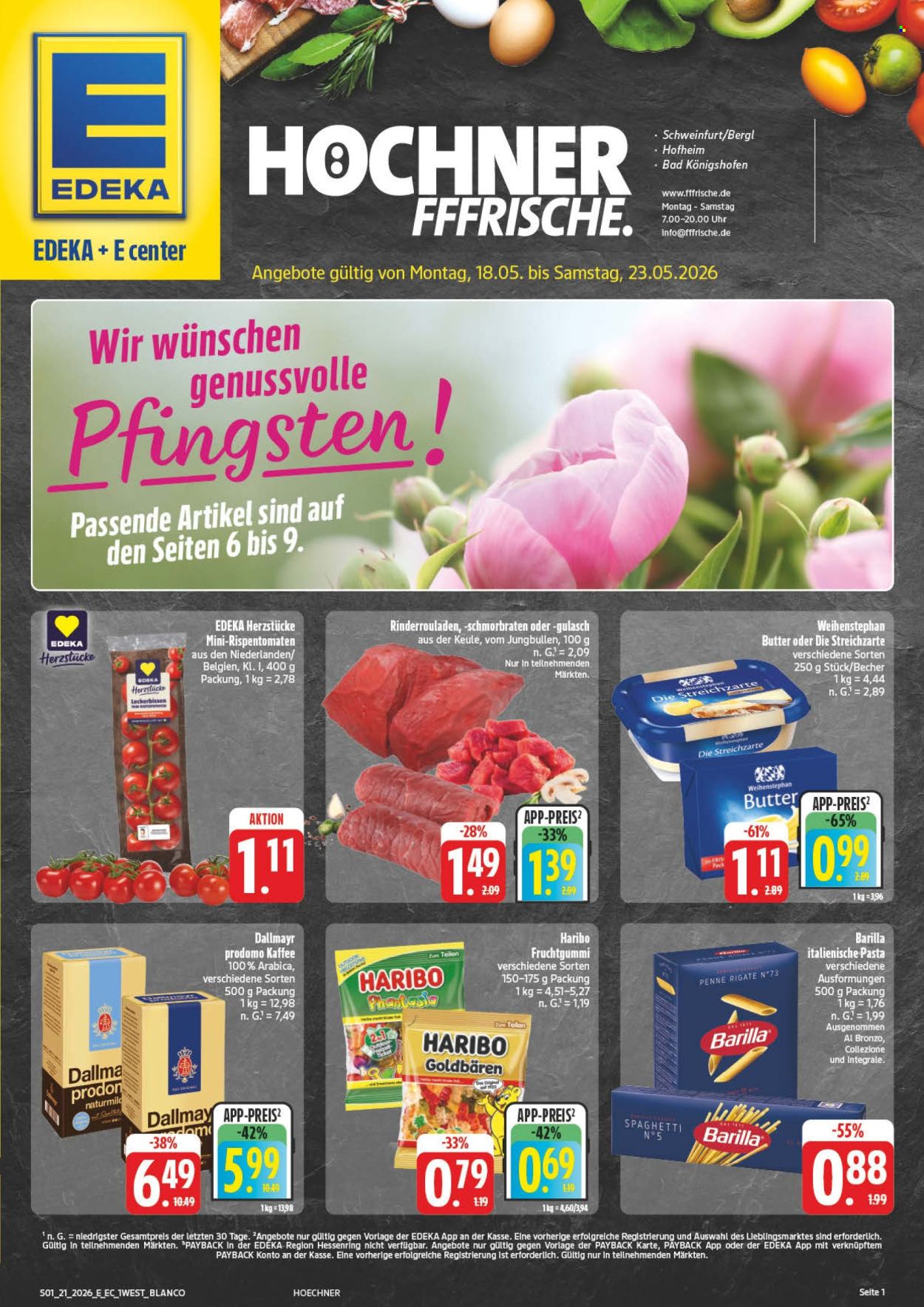 E center Prospekte  - 18.05.2026 - 23.05.2026. Seite 1
