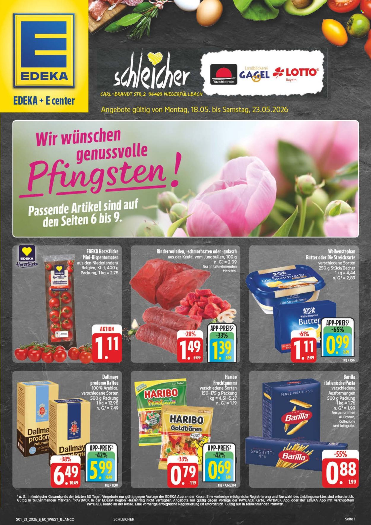 E center Prospekte  - 18.05.2026 - 23.05.2026. Seite 1
