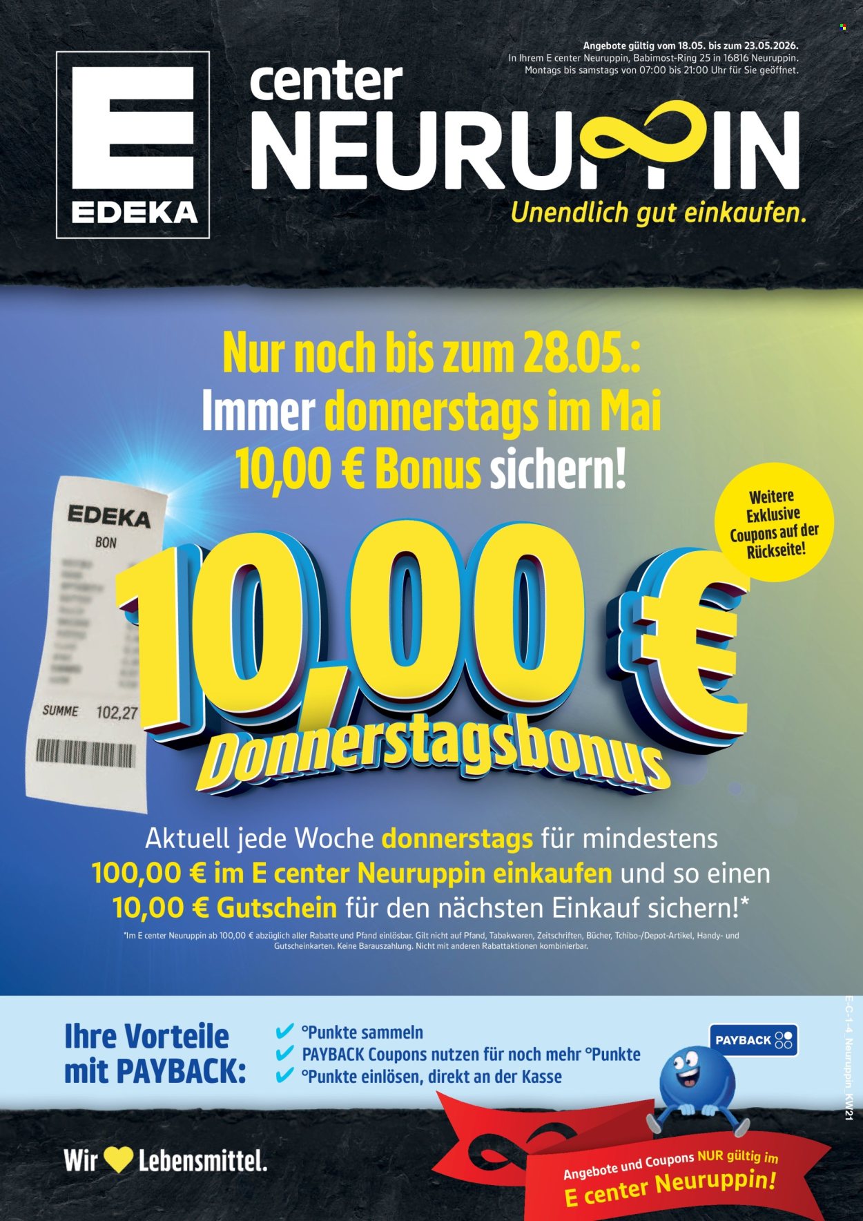 E center Prospekte  - 18.05.2026 - 23.05.2026. Seite 1