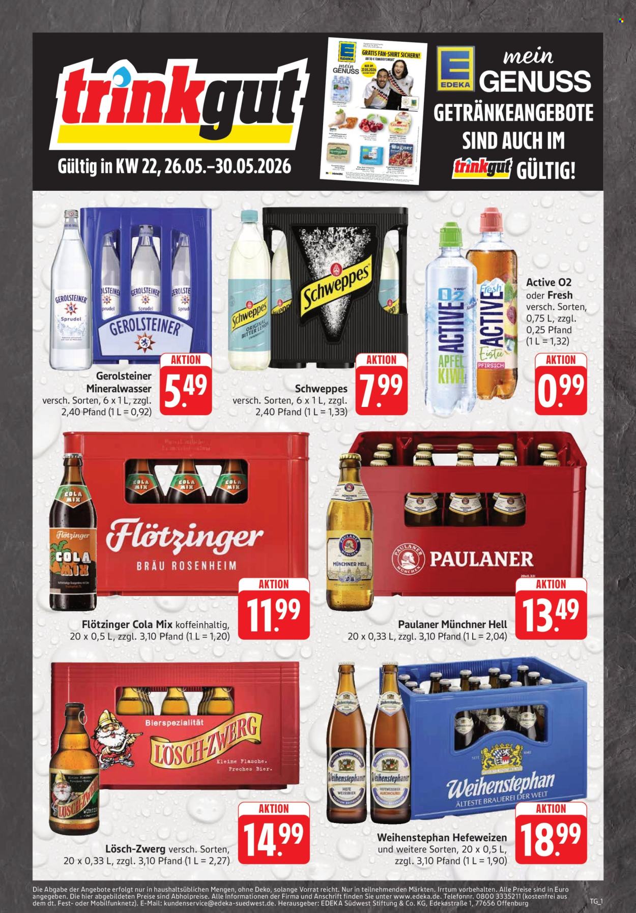 Edeka Getränkemarkt Prospekte  - 26.05.2026 - 30.05.2026. Seite 1