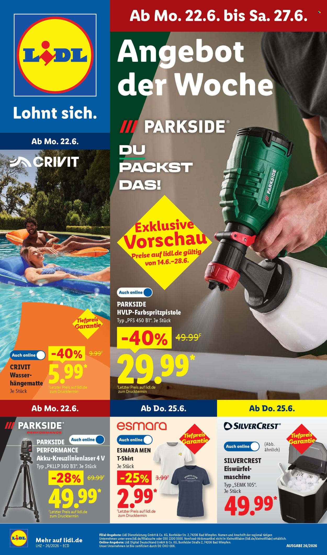 Lidl Prospekte  - 22.06.2026 - 27.06.2026. Seite 1