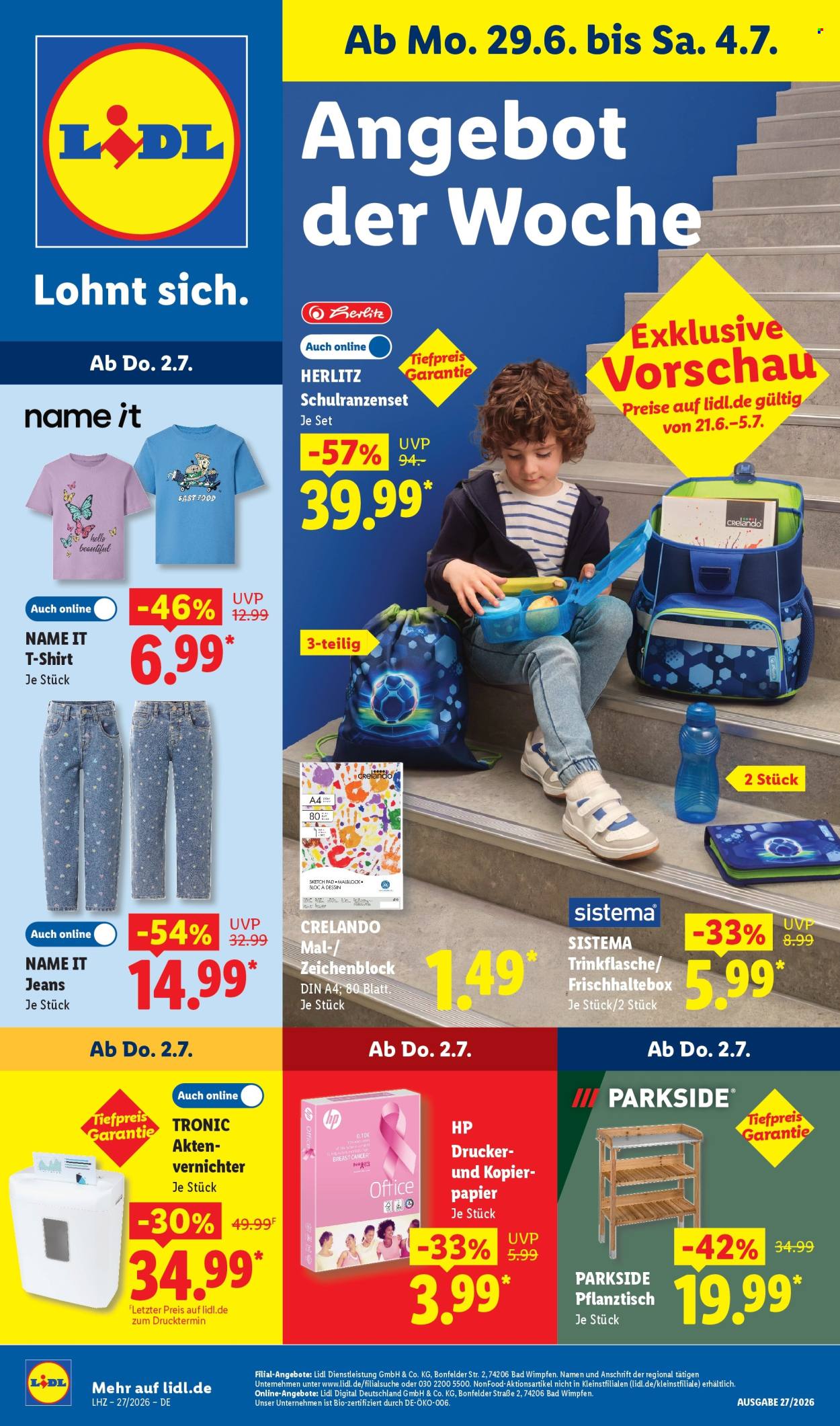 Lidl Prospekte  - 29.06.2026 - 4.07.2026. Seite 1
