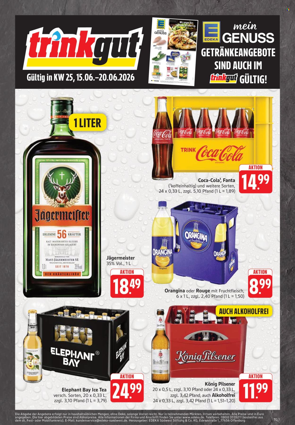 Edeka Getränkemarkt Prospekte  - 15.06.2026 - 20.06.2026. Seite 1