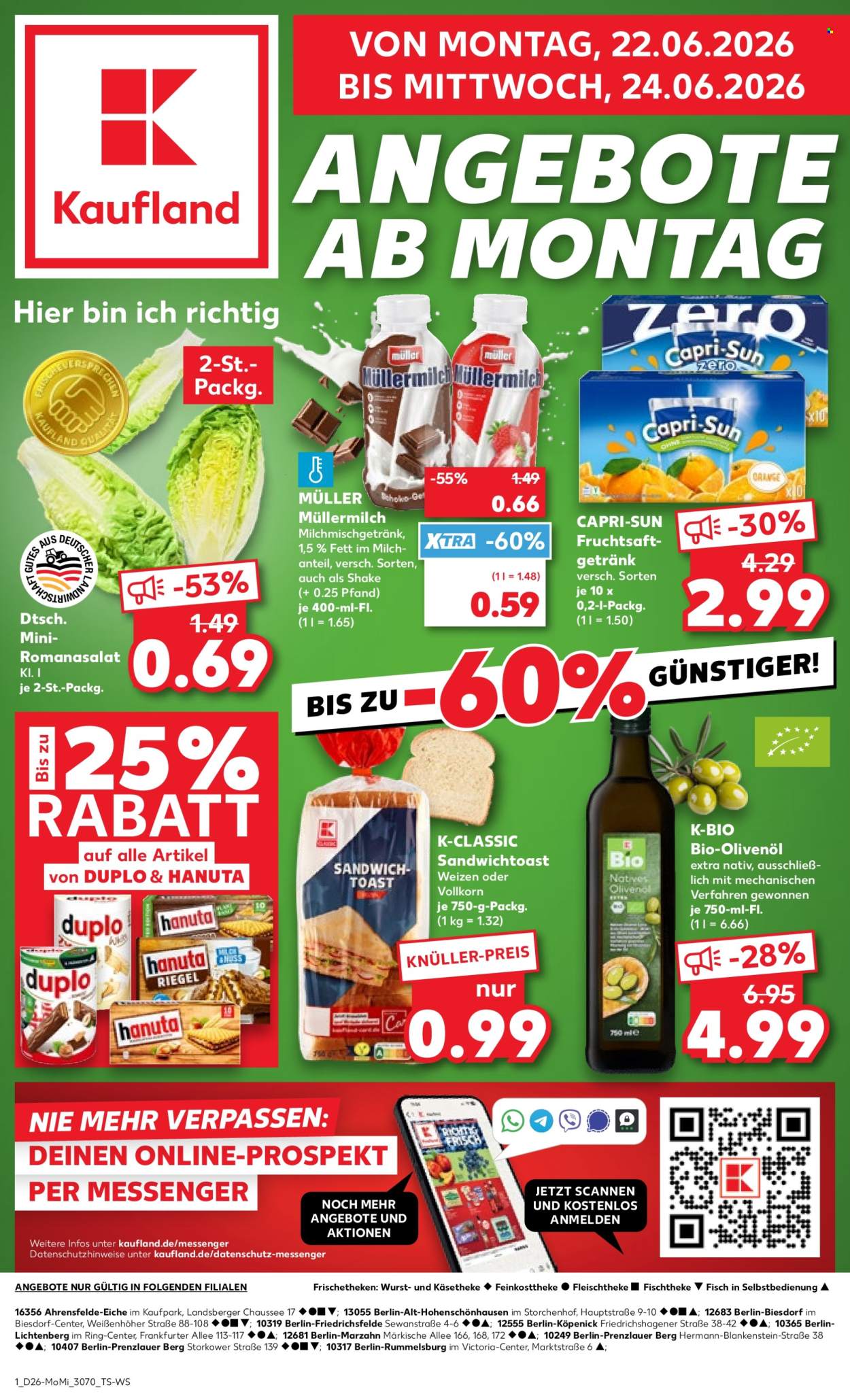 Kaufland Prospekte  - 22.06.2026 - 24.06.2026. Seite 1