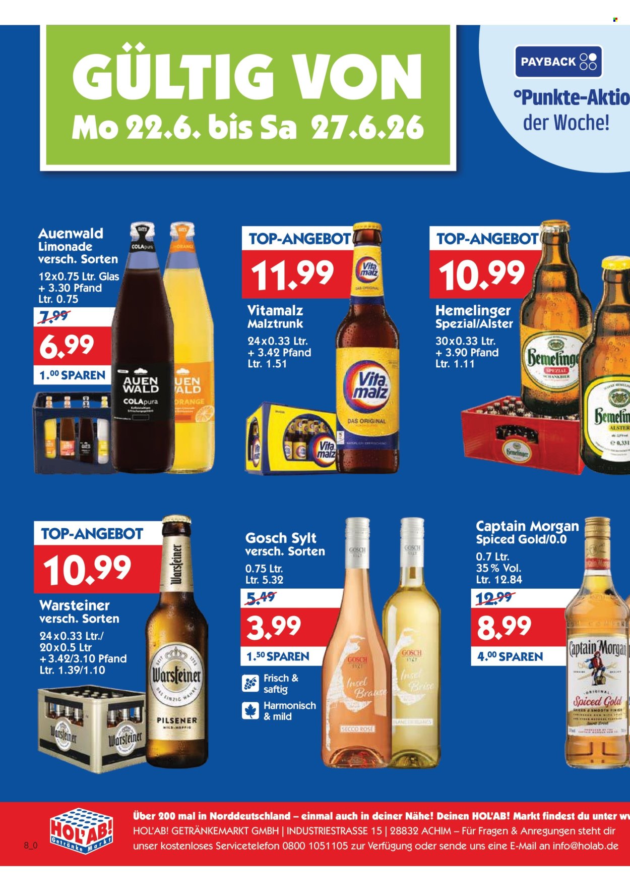 Hol'ab! Getränkemarkt Prospekte  - 22.06.2026 - 27.06.2026. Seite 2