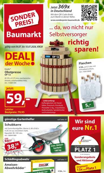 Prospekte Sonderpreis-Baumarkt - 4.07.2026 - 10.07.2026.