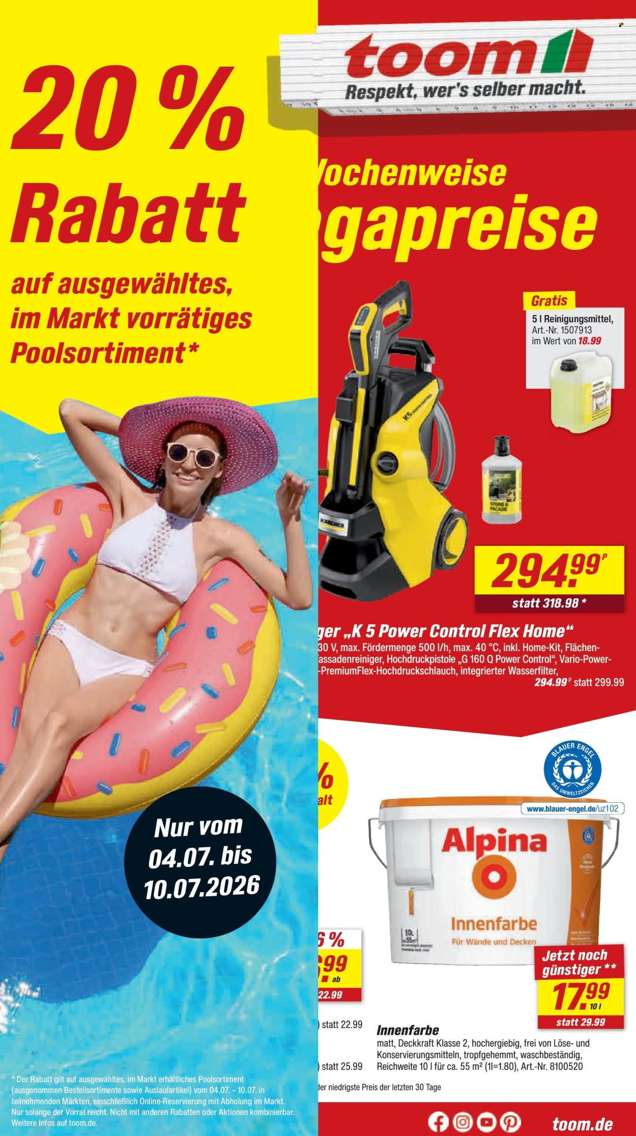 toom Baumarkt Prospekte  - 4.07.2026 - 10.07.2026. Seite 1