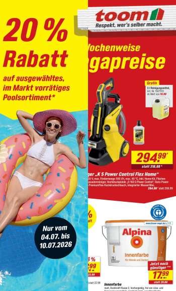 Prospekte toom Baumarkt - 4.07.2026 - 10.07.2026.