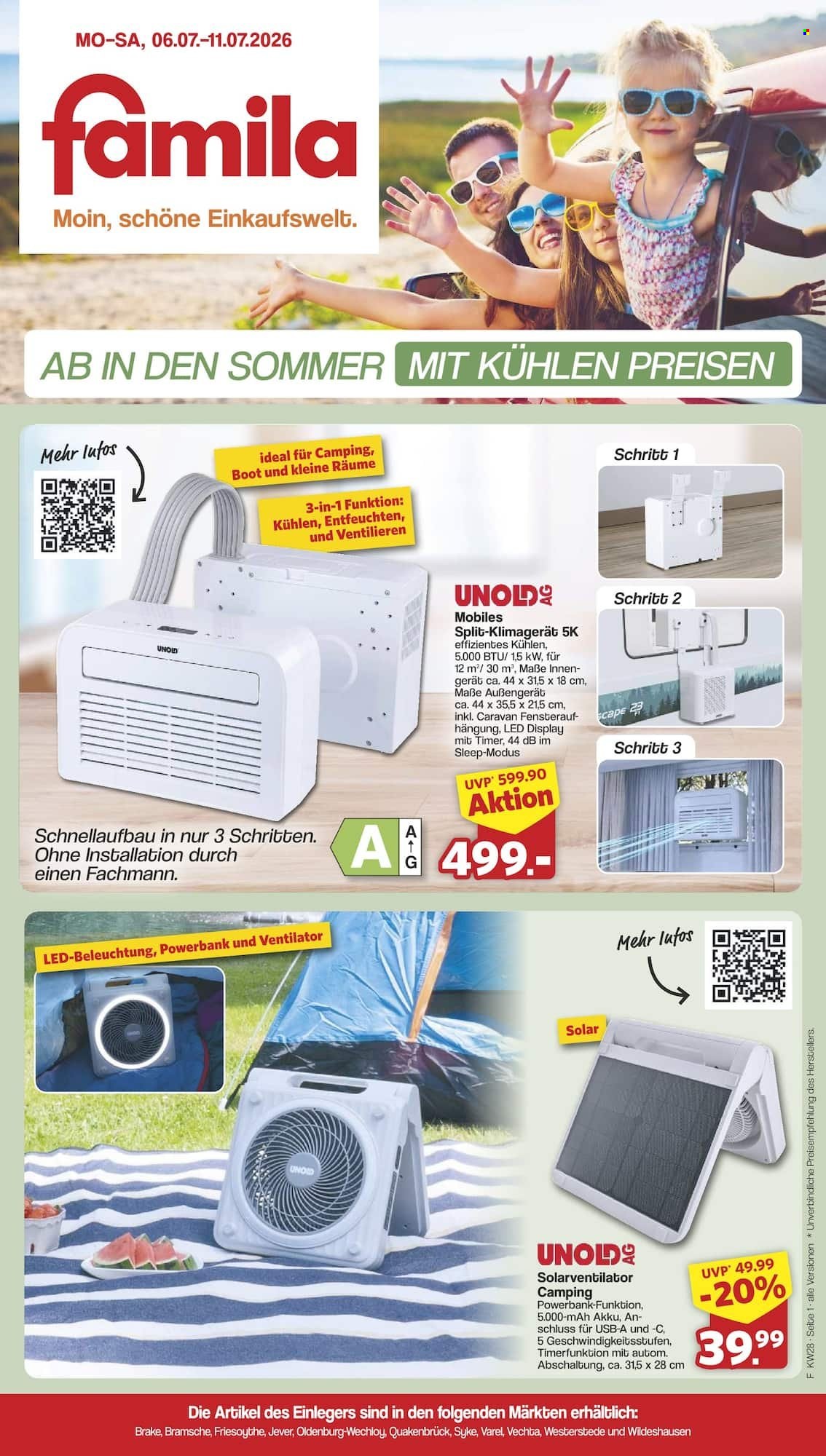 famila Prospekte  - 6.07.2026 - 11.07.2026. Seite 1