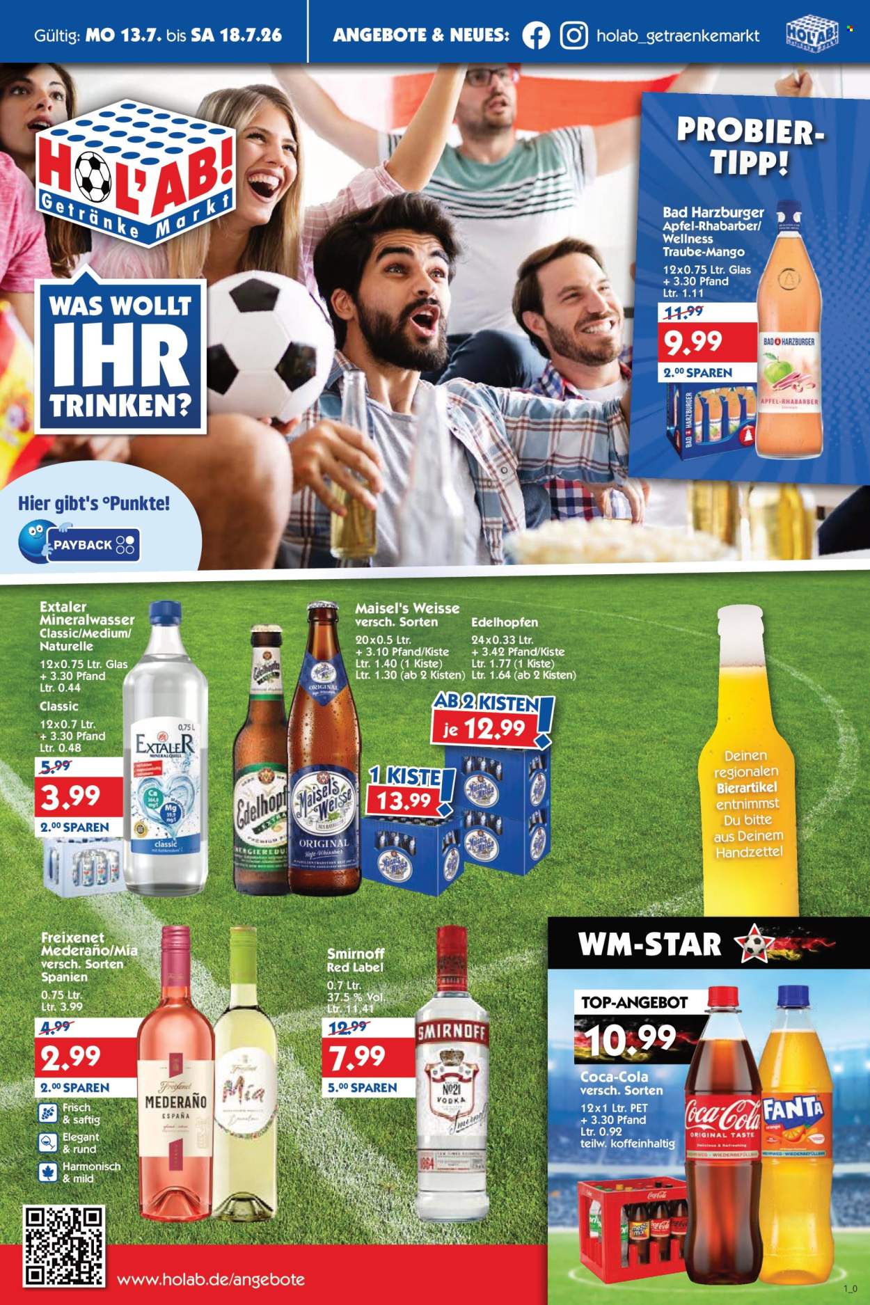 Hol'ab! Getränkemarkt Prospekte  - 13.07.2026 - 18.07.2026. Seite 1