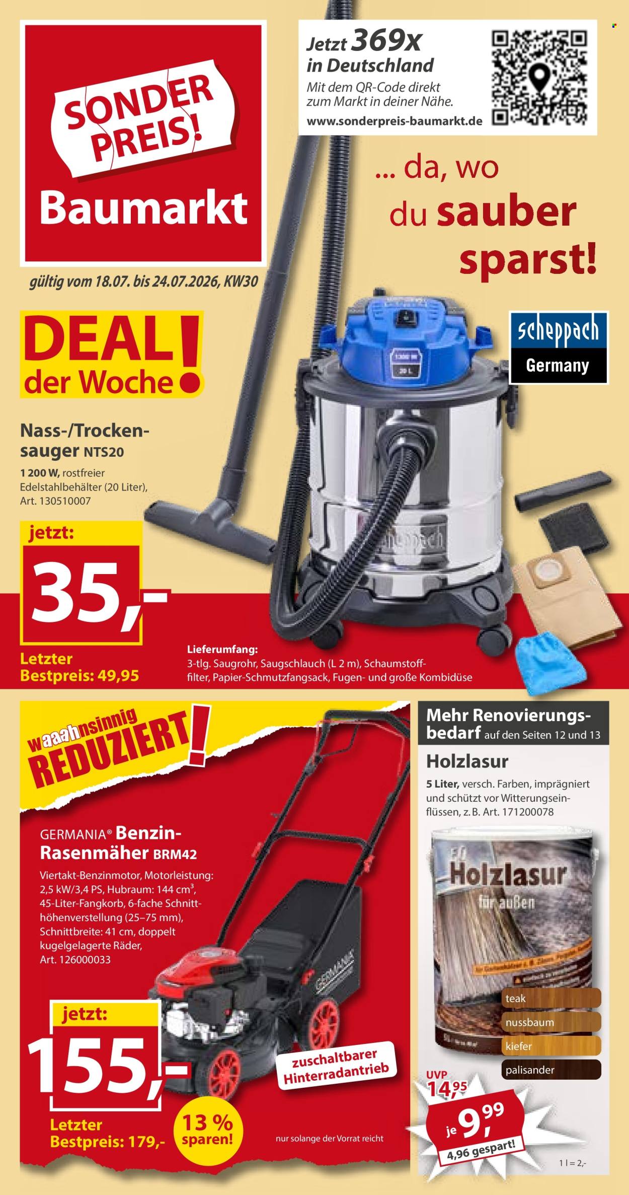 Sonderpreis-Baumarkt Prospekte  - 18.07.2026 - 24.07.2026. Seite 1