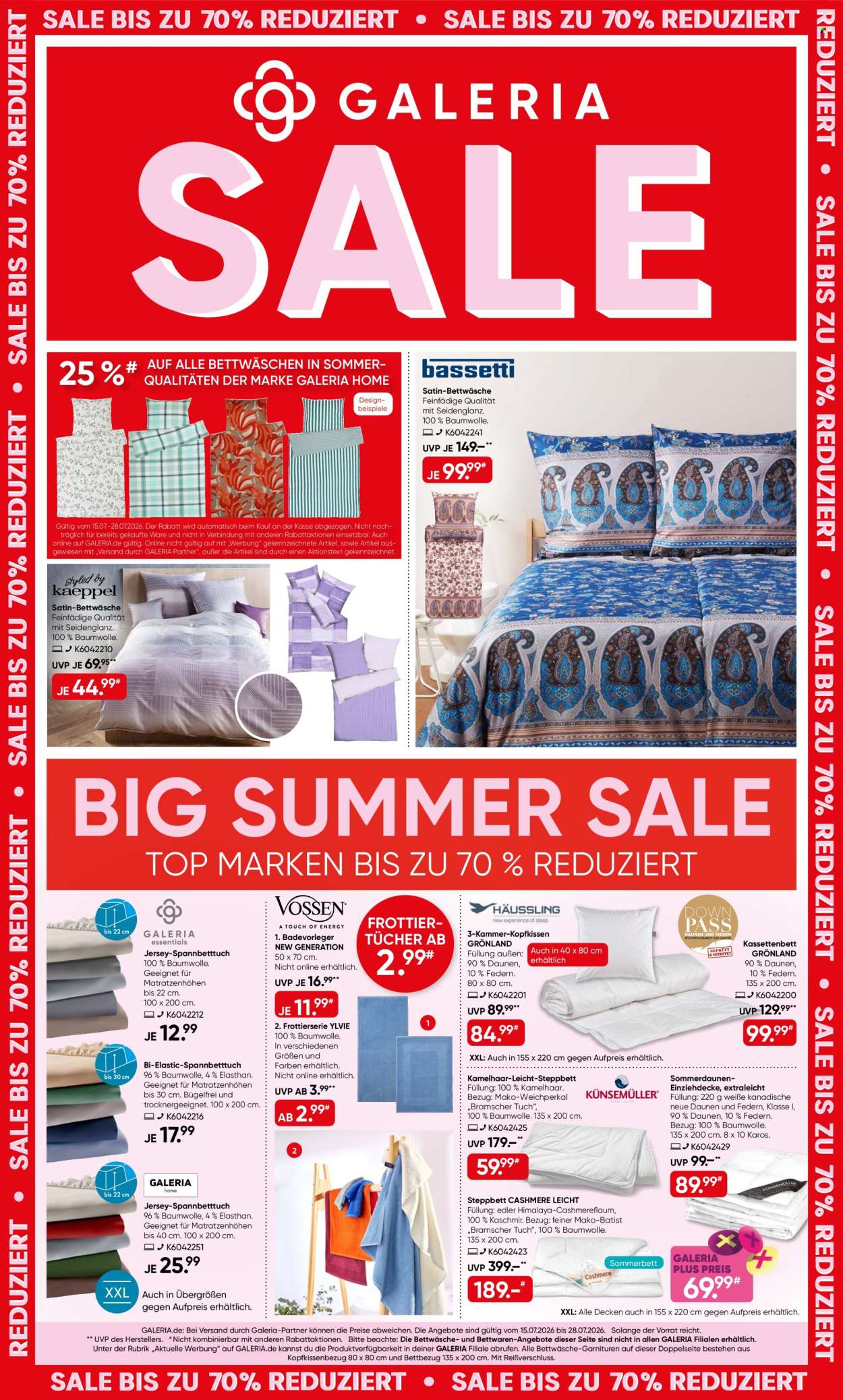 GALERIA Karstadt Kaufhof Prospekte  - 15.07.2026 - 28.07.2026. Seite 1