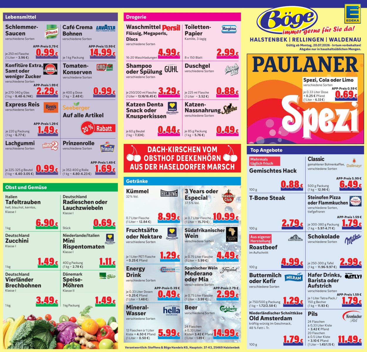 Leták Edeka - 20.7.2026 - 25.7.2026. Strana 1