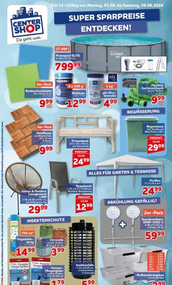 Prospekte CENTERSHOP - 3.08.2026 - 8.08.2026.