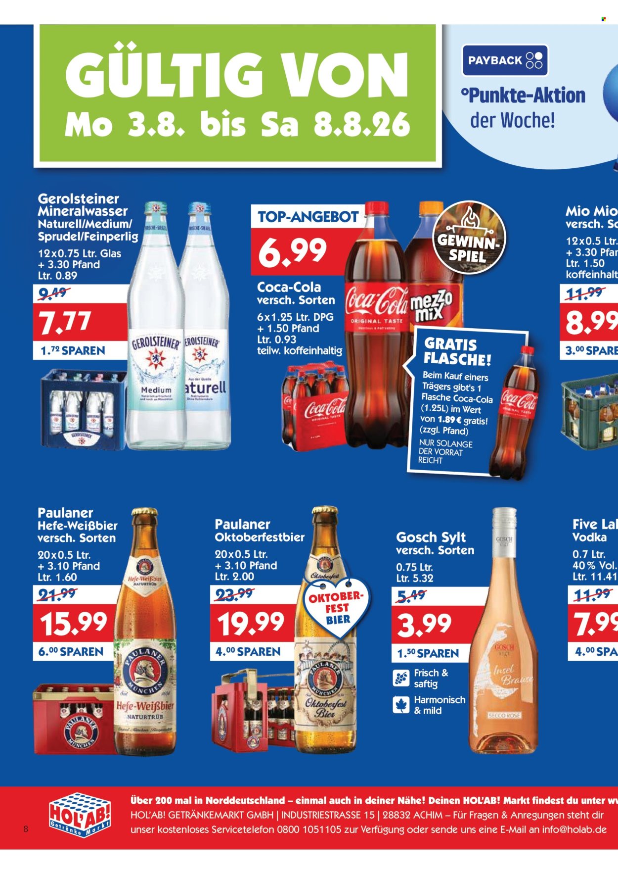 Hol'ab! Getränkemarkt Prospekte  - 3.08.2026 - 8.08.2026. Seite 2