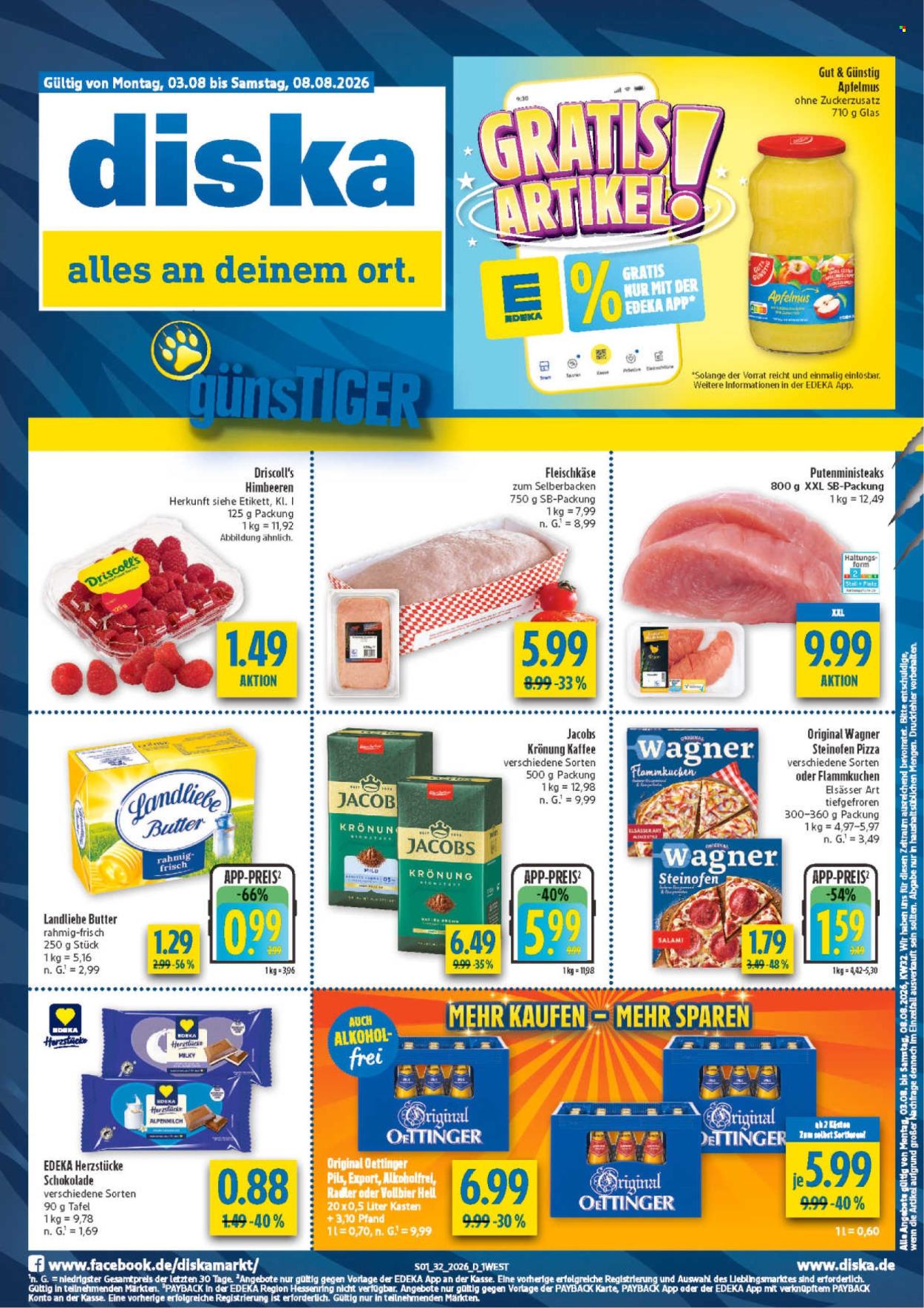 Diska Prospekte  - 3.08.2026 - 8.08.2026. Seite 1