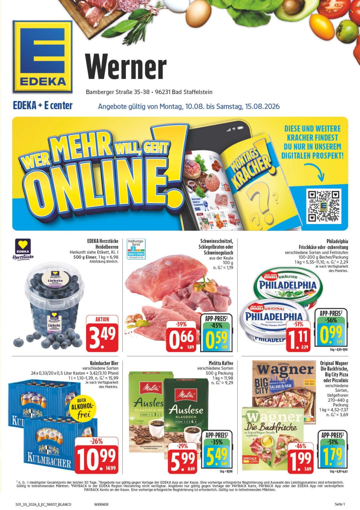 E center Prospekte  - 10.08.2026 - 15.08.2026. Seite 1