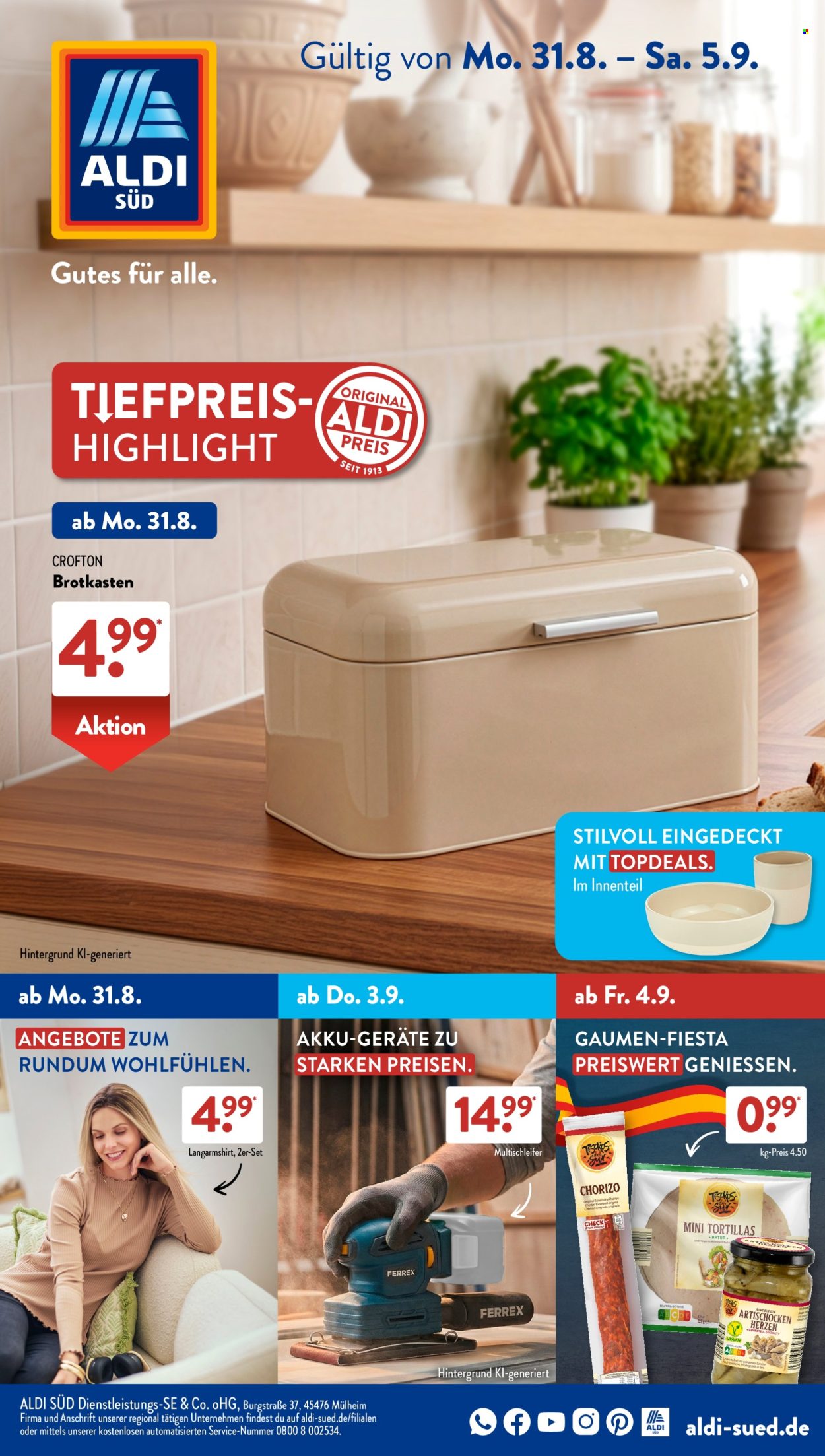 ALDI SÜD Prospekte  - 17.08.2026 - 17.08.2026. Seite 1