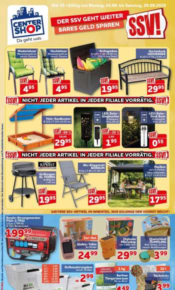 Prospekte CENTERSHOP - 24.08.2026 - 29.08.2026.