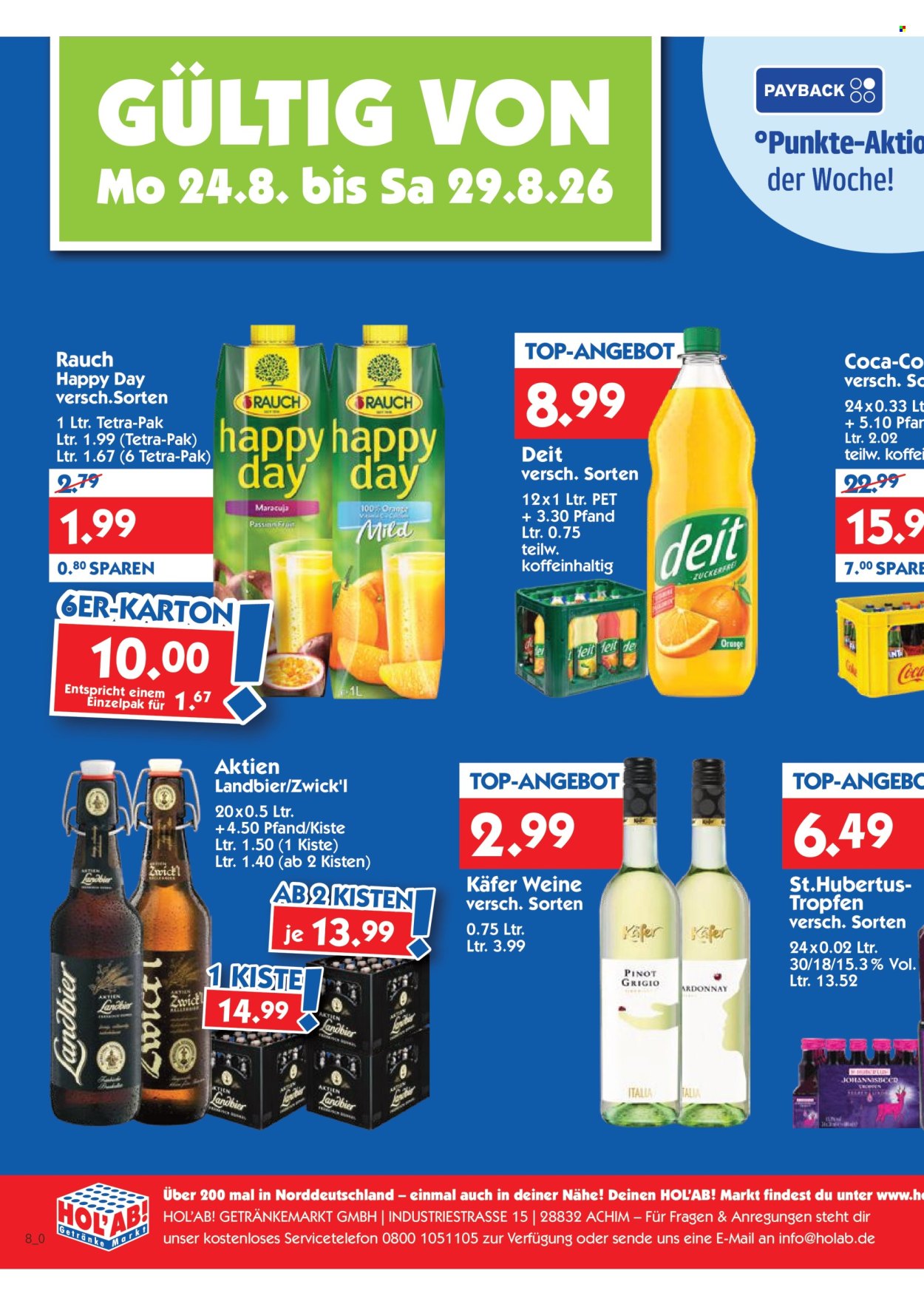 Hol'ab! Getränkemarkt Prospekte  - 24.08.2026 - 29.08.2026. Seite 2