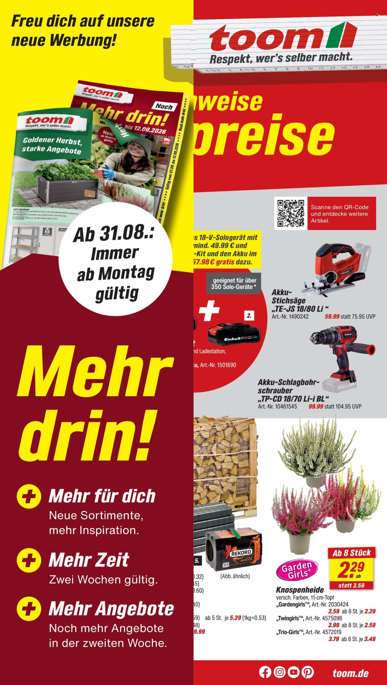 toom Baumarkt Prospekte  - 22.08.2026 - 28.08.2026. Seite 1