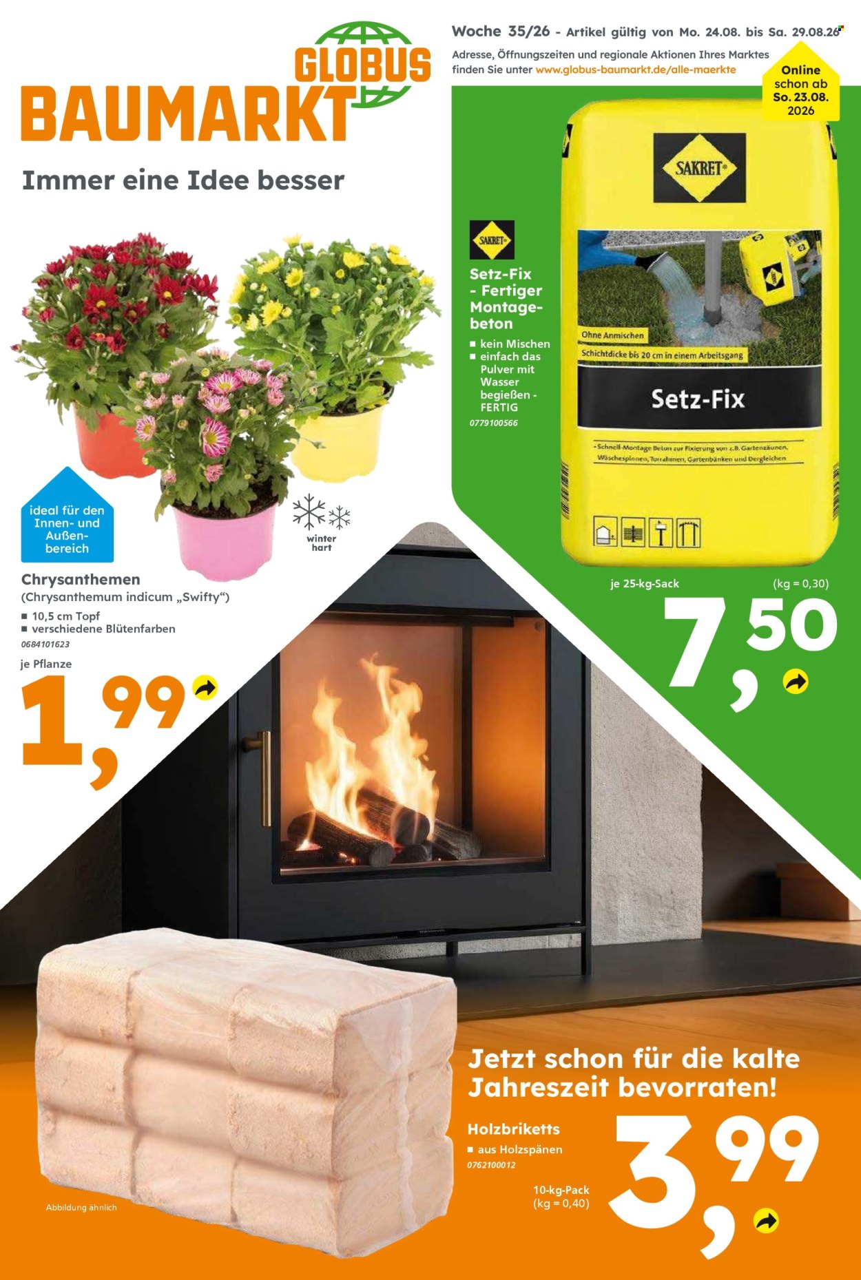 Globus Baumarkt Prospekte  - 24.08.2026 - 29.08.2026. Seite 1