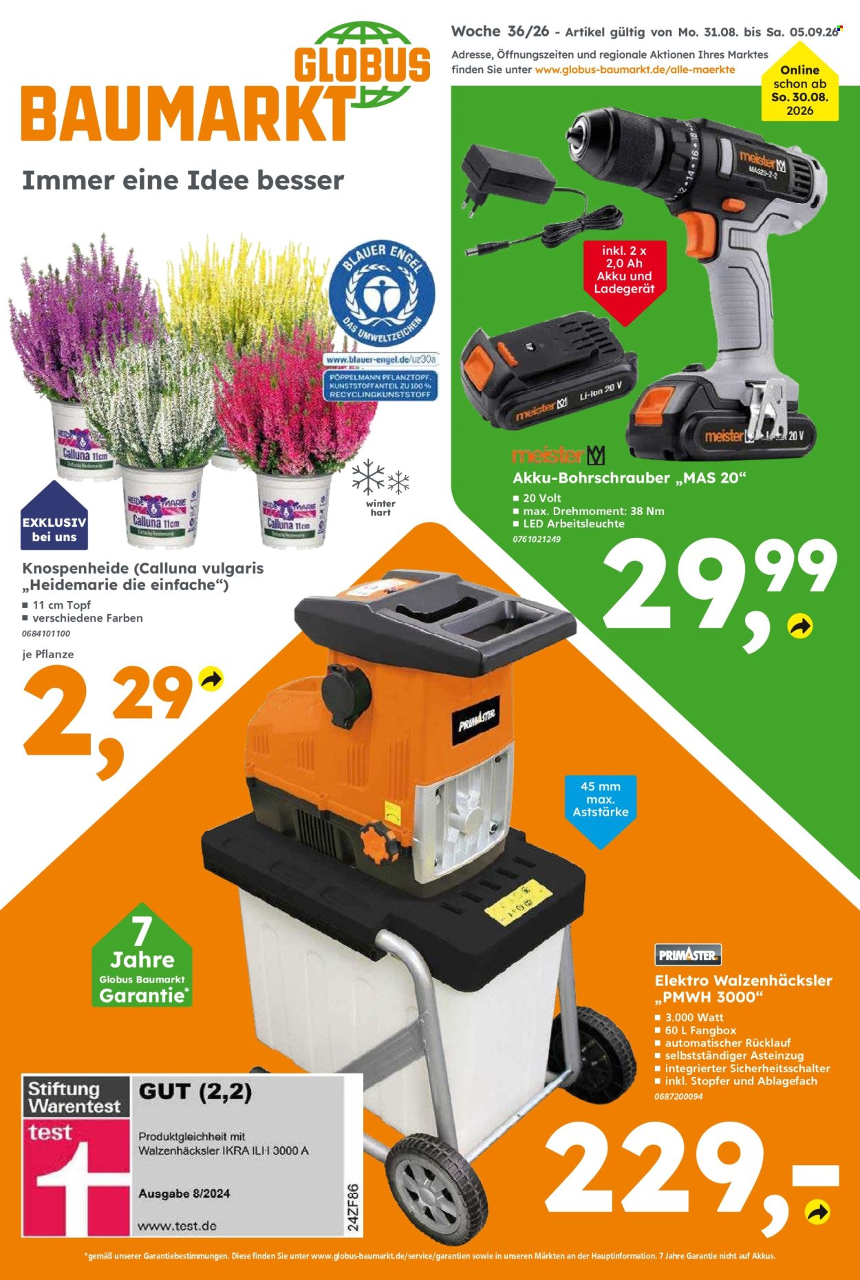 Globus Baumarkt Prospekte  - 31.08.2026 - 5.09.2026. Seite 1