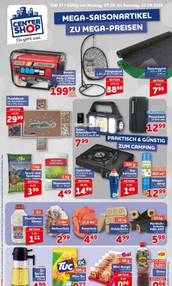 Prospekte CENTERSHOP - 7.09.2026 - 12.09.2026.