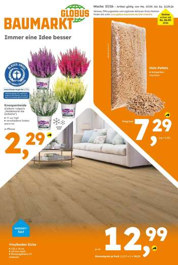 Prospekte Globus Baumarkt - 7.09.2026 - 12.09.2026.