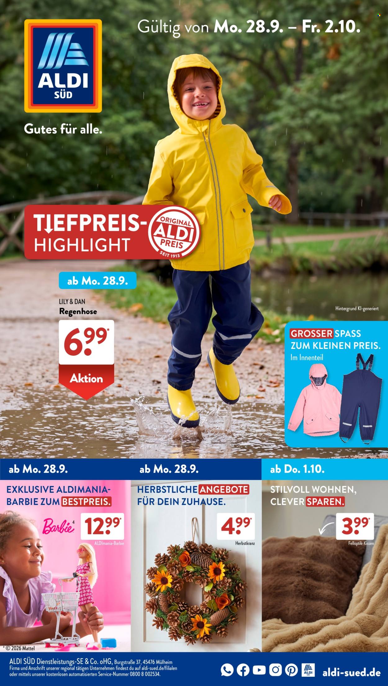ALDI SÜD Prospekte  - 14.09.2026 - 14.09.2026. Seite 1