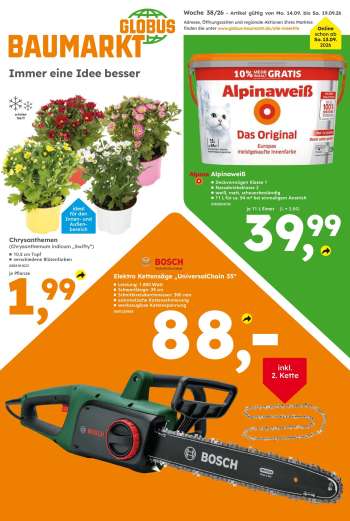 Prospekte Globus Baumarkt - 14.09.2026 - 19.09.2026.