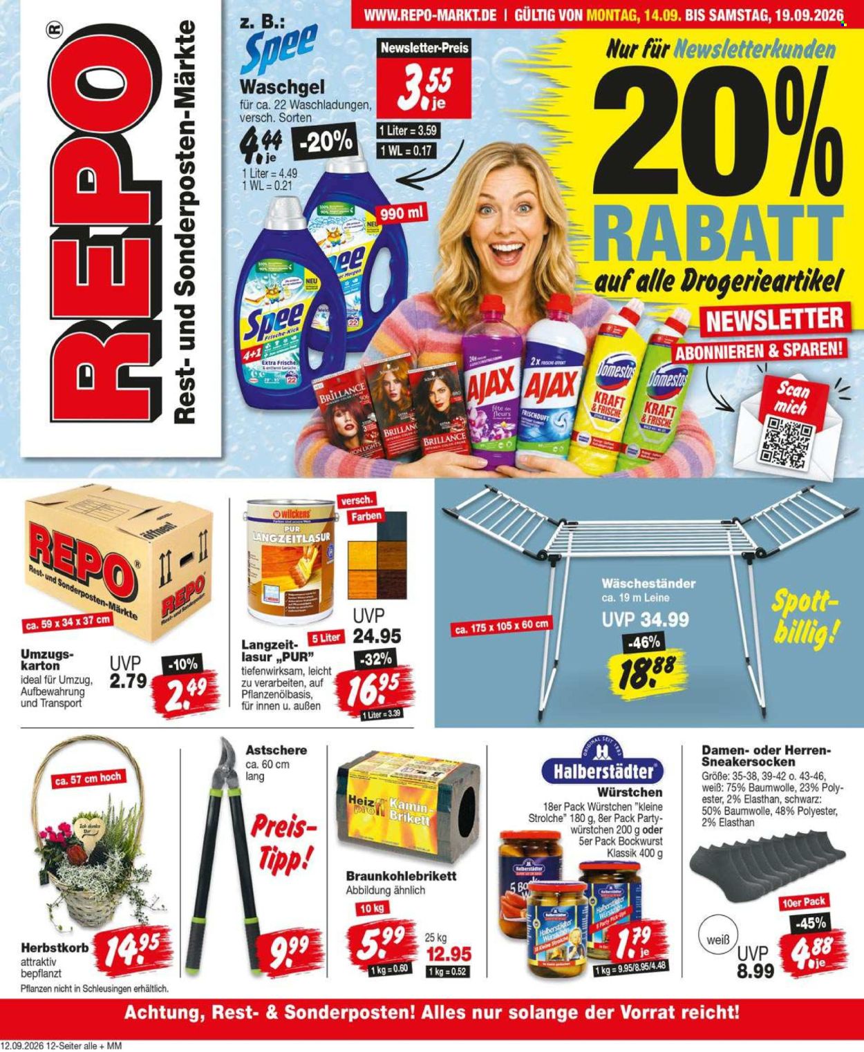 Repo Prospekte  - 14.09.2026 - 19.09.2026. Seite 1