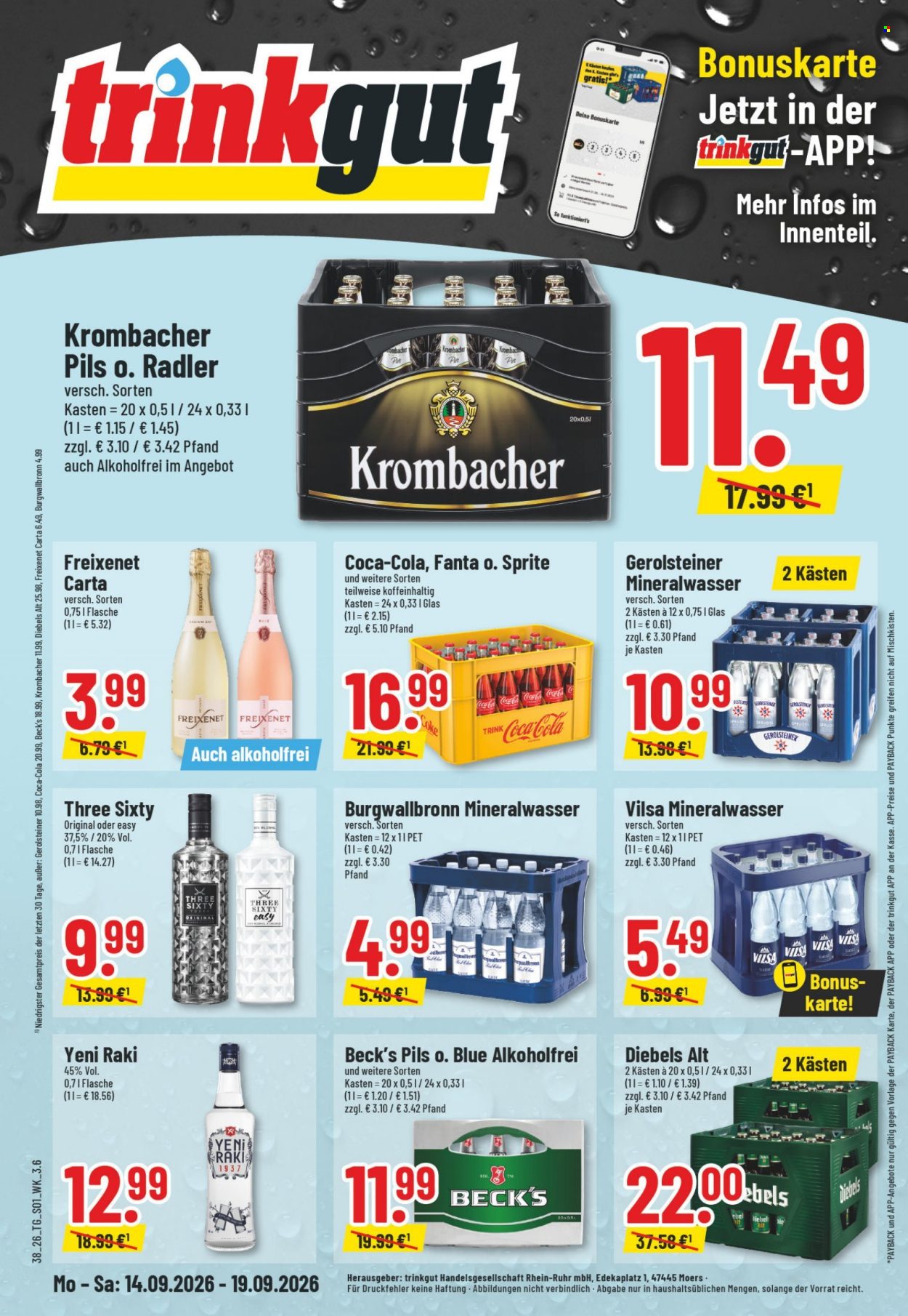 trinkgut Prospekte  - 14.09.2026 - 19.09.2026. Seite 1