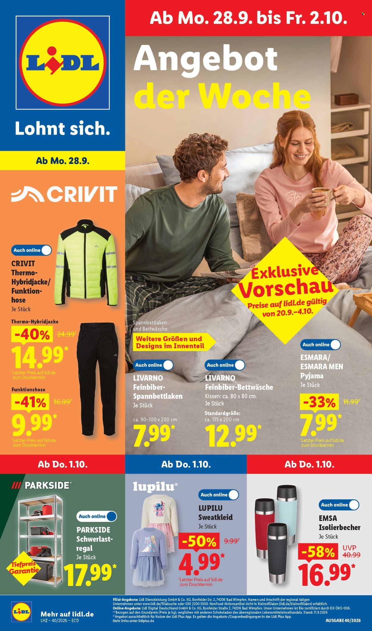 Lidl Prospekte  - 28.09.2026 - 2.10.2026. Seite 1