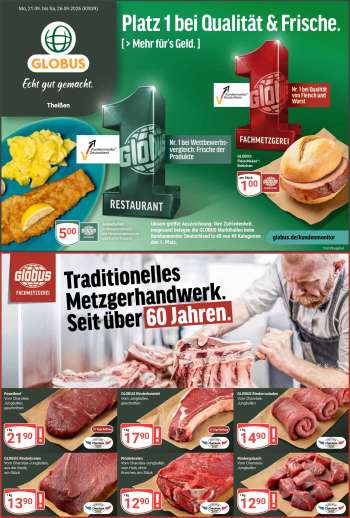 Prospekte Globus - 21.09.2026 - 26.09.2026.