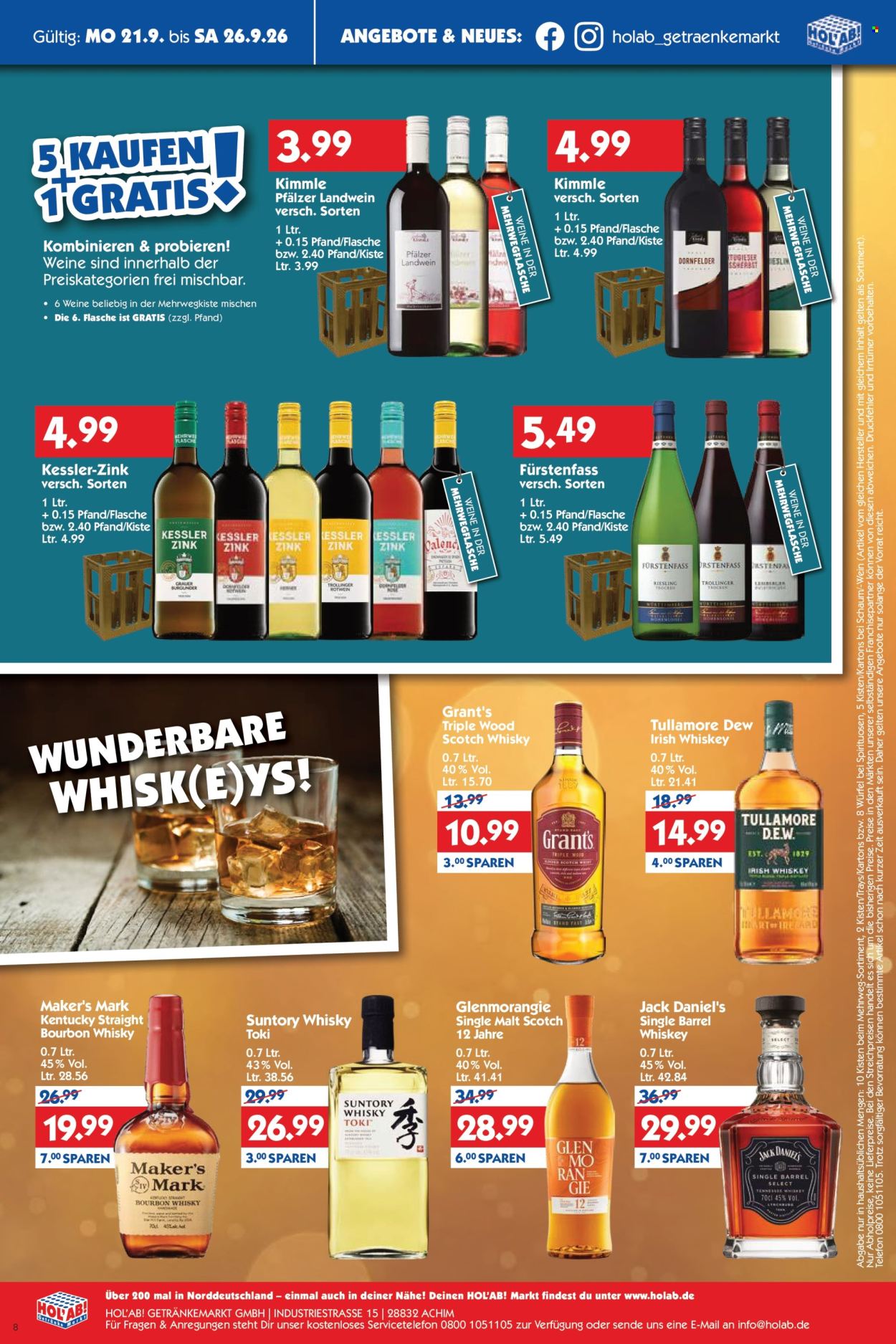 Hol'ab! Getränkemarkt Prospekte  - 21.09.2026 - 26.09.2026. Seite 8