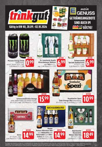 Prospekte Edeka Getränkemarkt - 28.09.2026 - 2.10.2026.