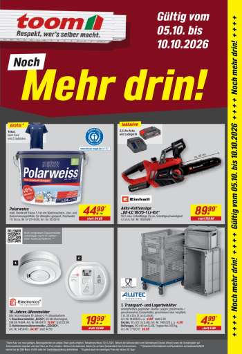 Prospekte toom Baumarkt - 5.10.2026 - 10.10.2026.