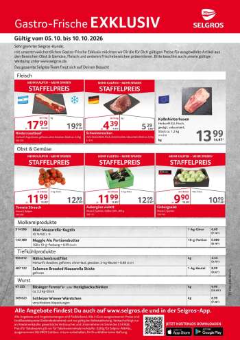 Prospekte Selgros - 5.10.2026 - 10.10.2026.