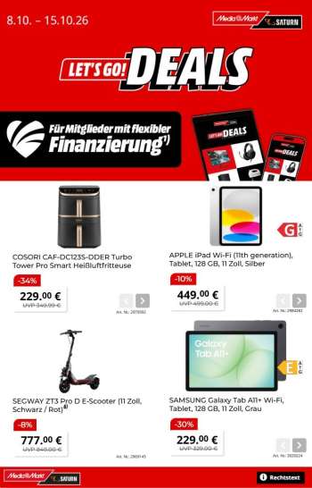 Prospekte MediaMarkt - 8.10.2026 - 15.10.2026.