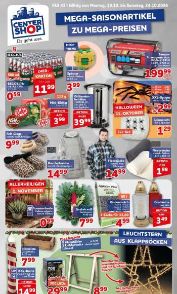 Prospekte CENTERSHOP - 19.10.2026 - 24.10.2026.